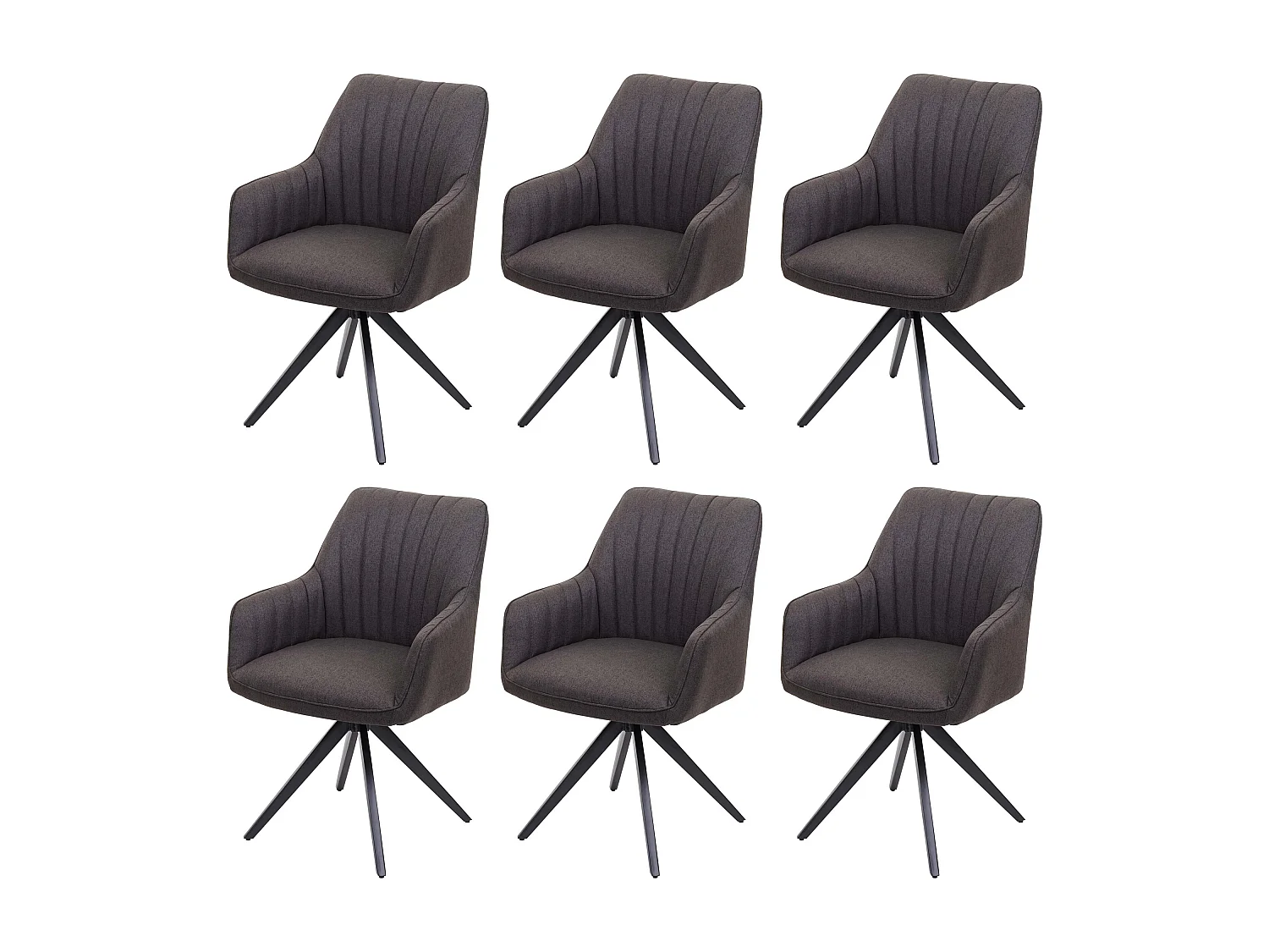 Eetkamerstoel MCW-H73 (set van 6),  grijsbruin