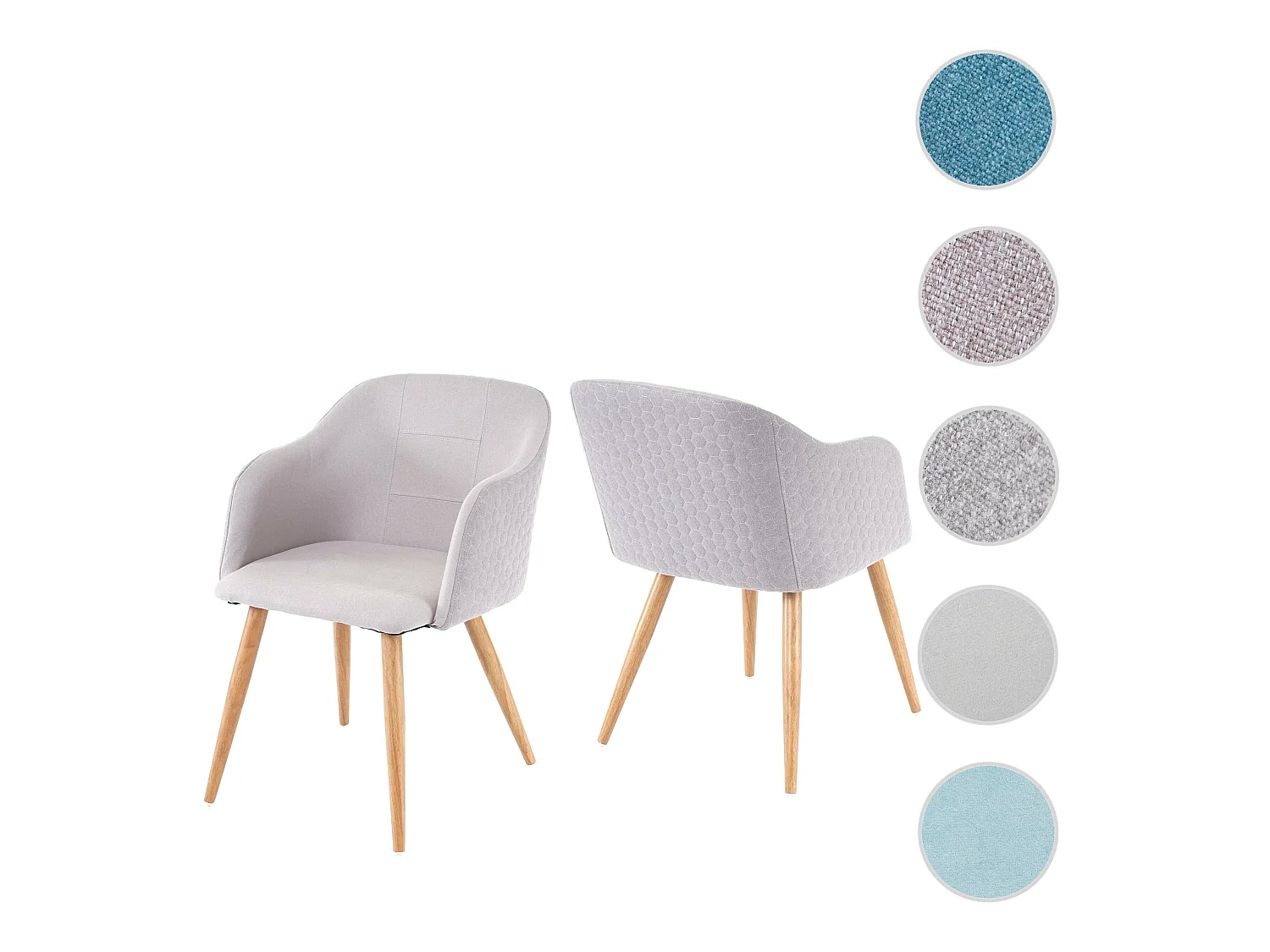 Chaise de salle à manger MCW-D71 (lot de 2),  gris clair