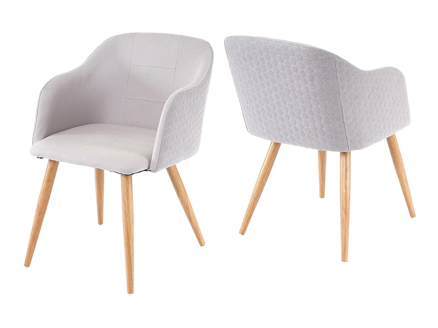 Chaise de salle à manger MCW-D71 (lot de 2),  gris clair