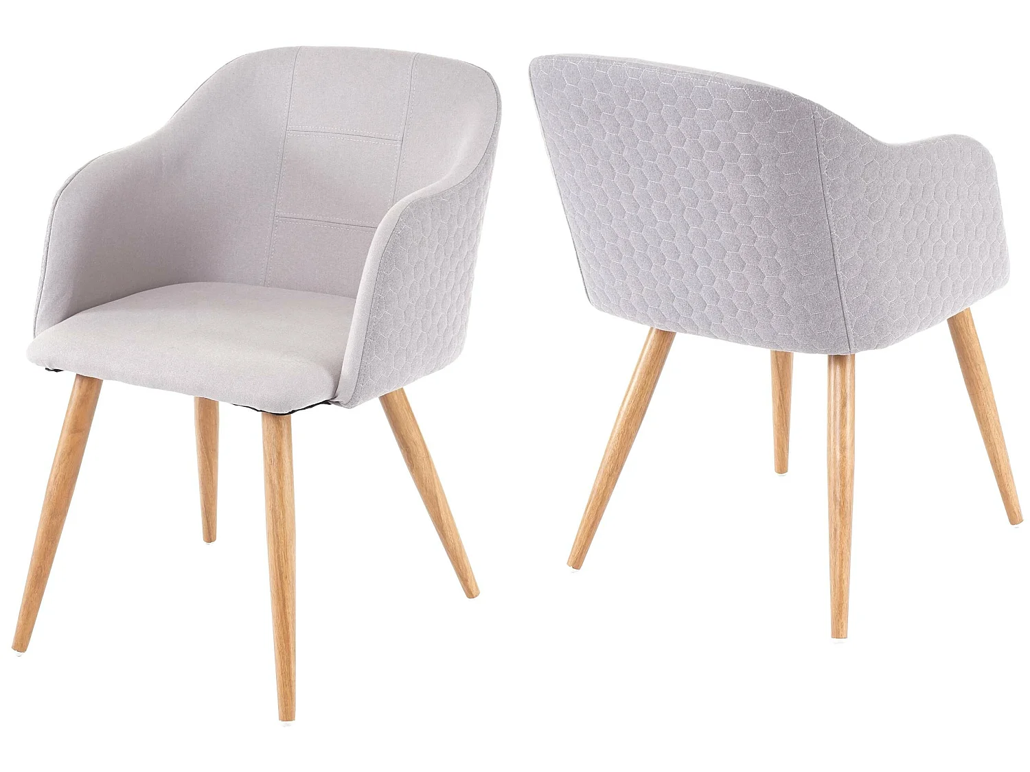 Chaise de salle à manger MCW-D71 (lot de 2),  gris clair