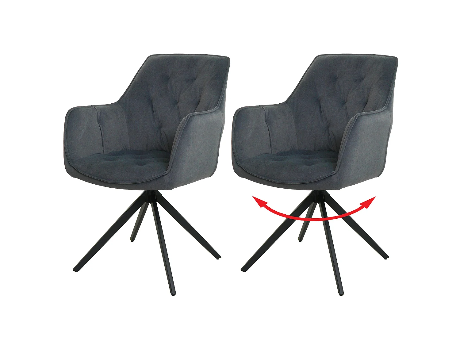 Esszimmerstuhl MCW-L80 (2er-Set), Anthrazit