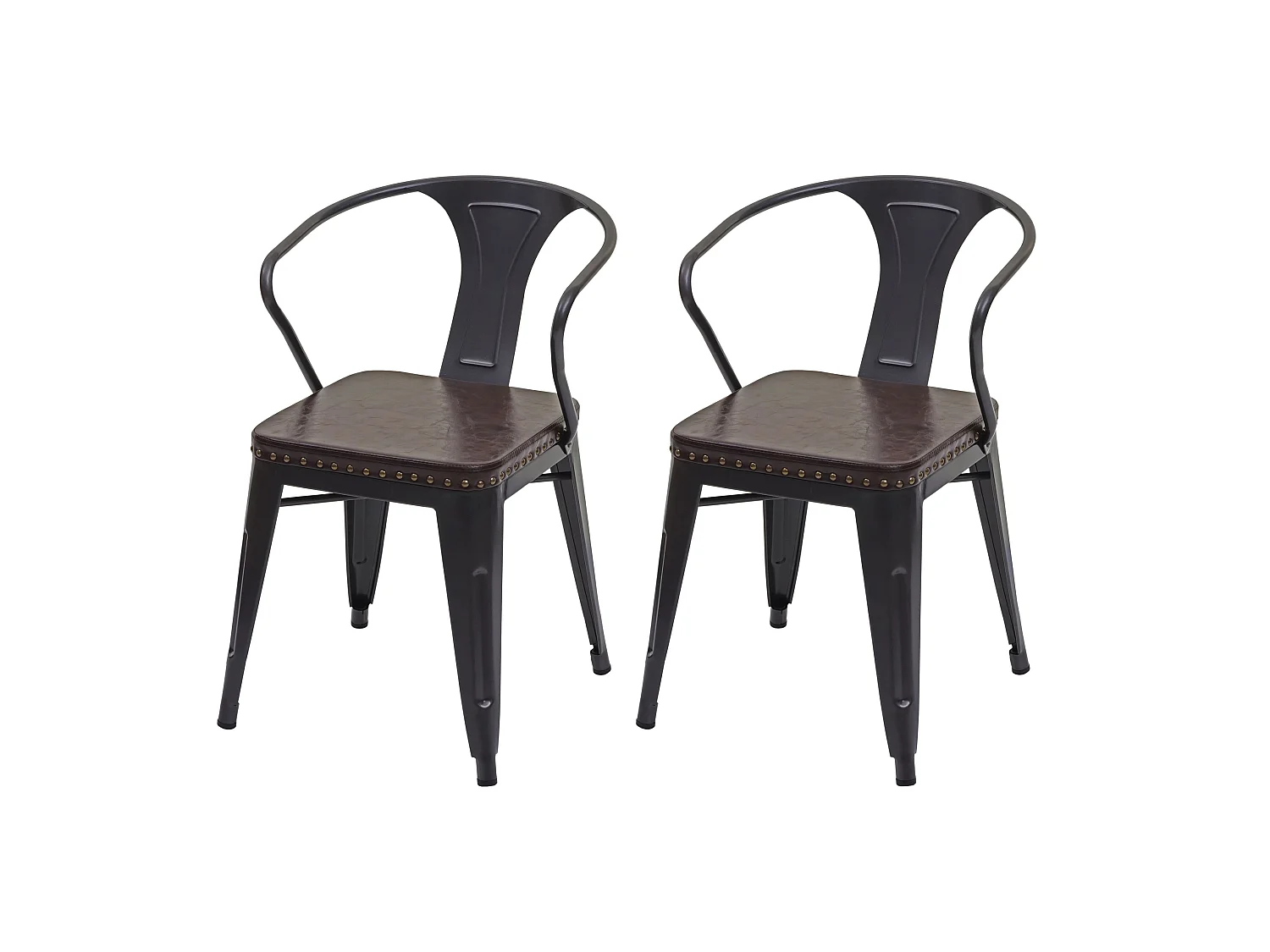 Eetkamerstoel MCW-H10d (set van 2),  zwart-bruin