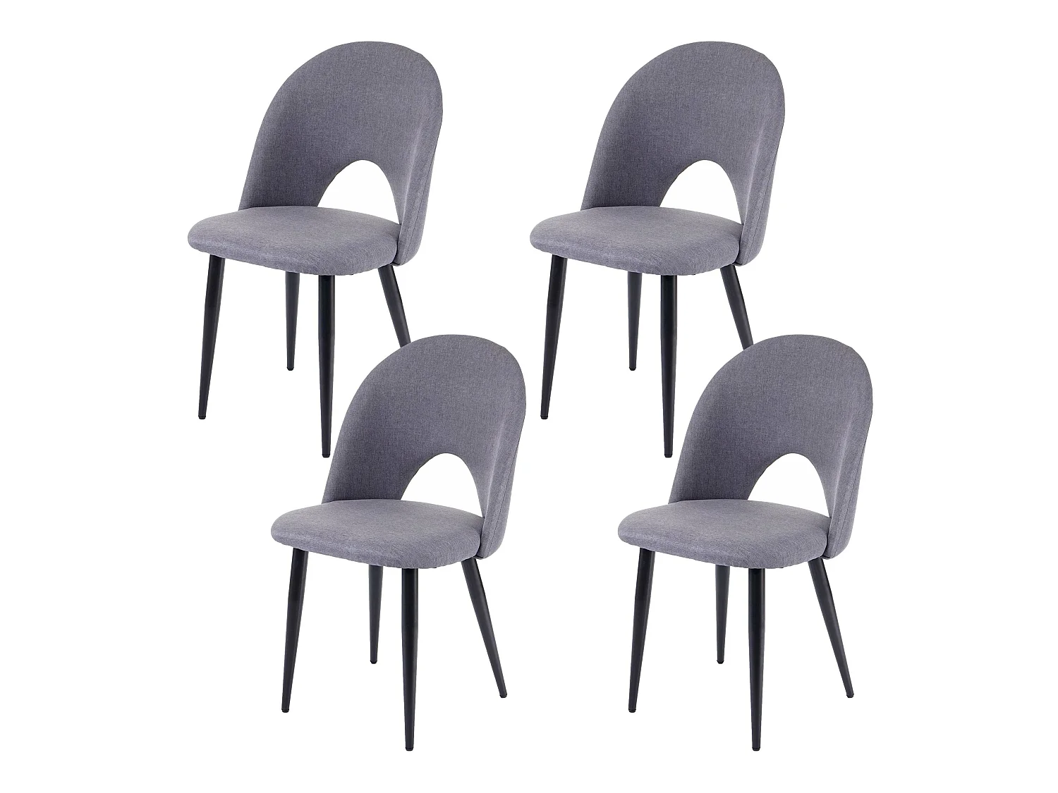 Chaise de salle à manger MCW-D73 (lot de 4),  gris foncé