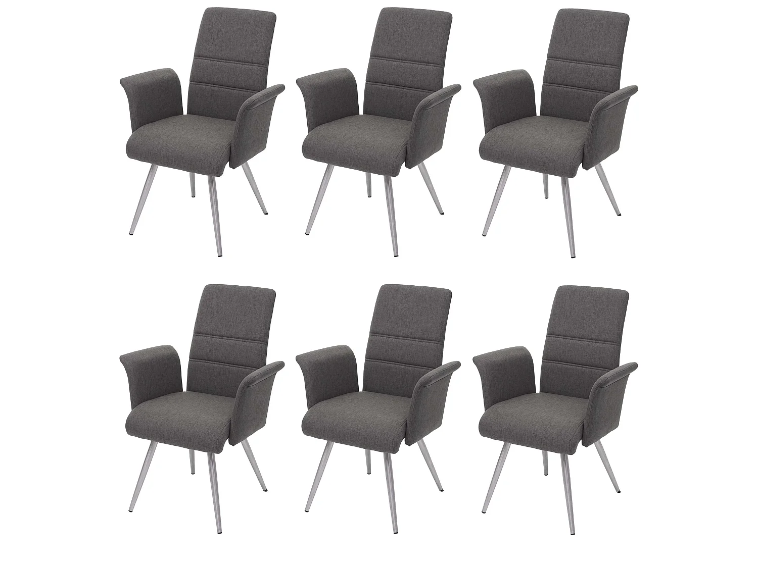 Eetkamerstoel MCW-G55 (set van 6),  grijsbruin