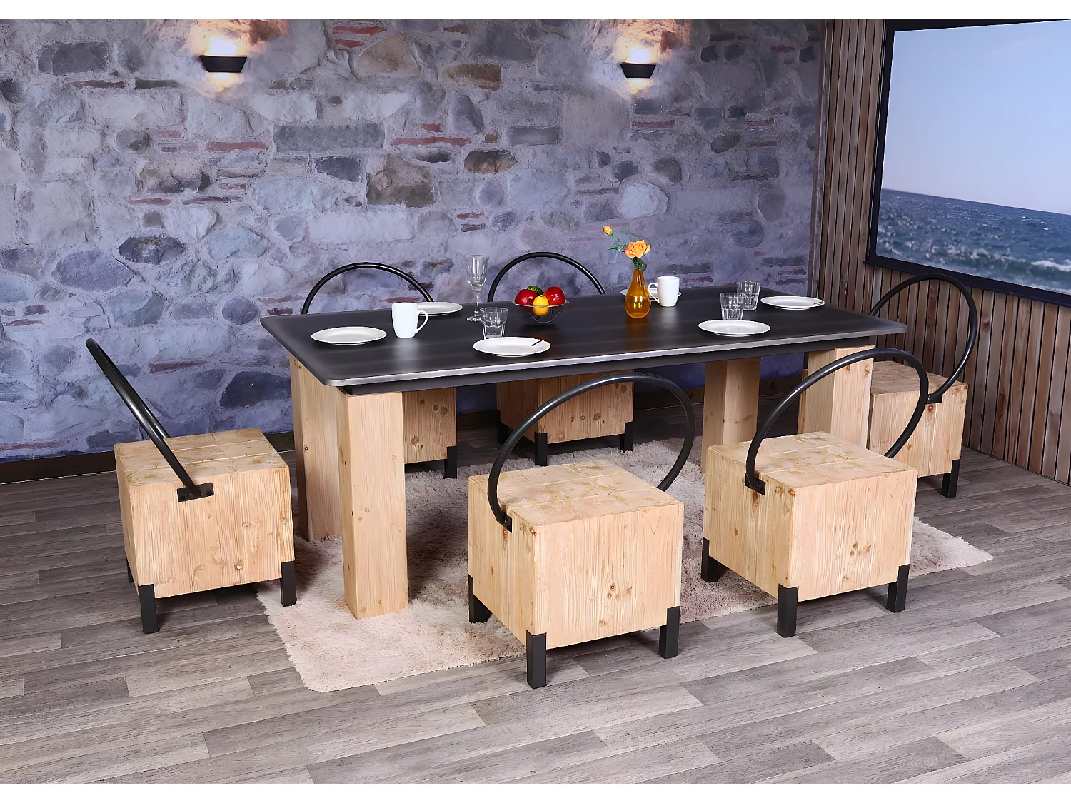 Lot de 6 chaises de salle à manger MCW-L76