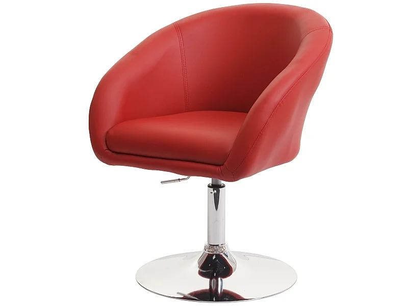 Chaise de salle à manger MCW-F19,  similicuir rouge