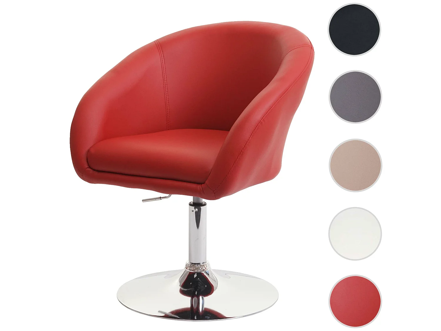 Cadeira de jantar MCW-F19,  imitação de couro vermelho