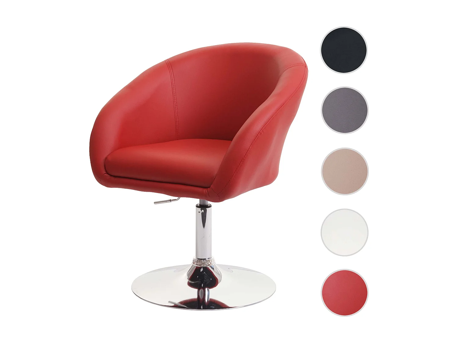 Chaise de salle à manger MCW-F19,  similicuir rouge