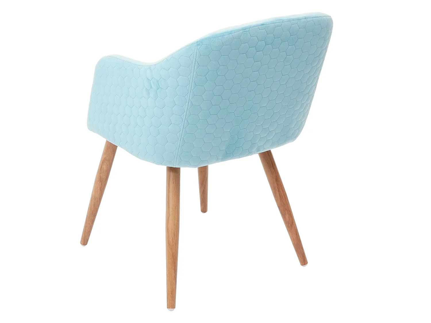 Set 2x sedie poltroncine eleganti MCW-D71 design retro anni 50 metallo velluto azzurro