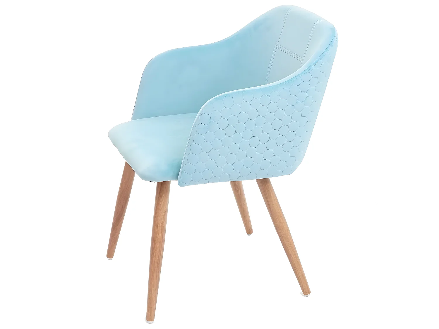 Set 2x sedie poltroncine eleganti MCW-D71 design retro anni 50 metallo velluto azzurro