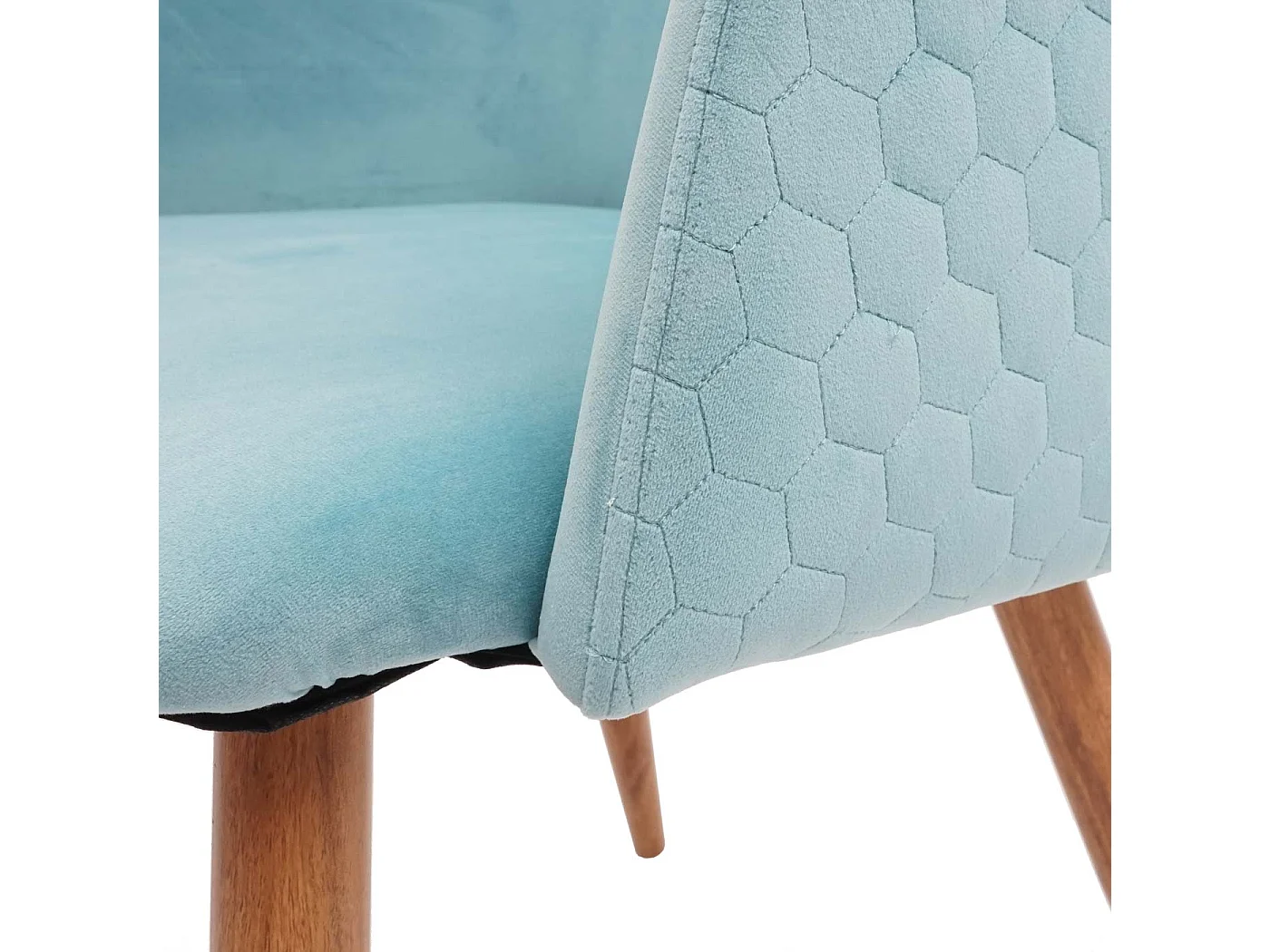 Set 2x sedie poltroncine eleganti MCW-D71 design retro anni 50 metallo velluto azzurro