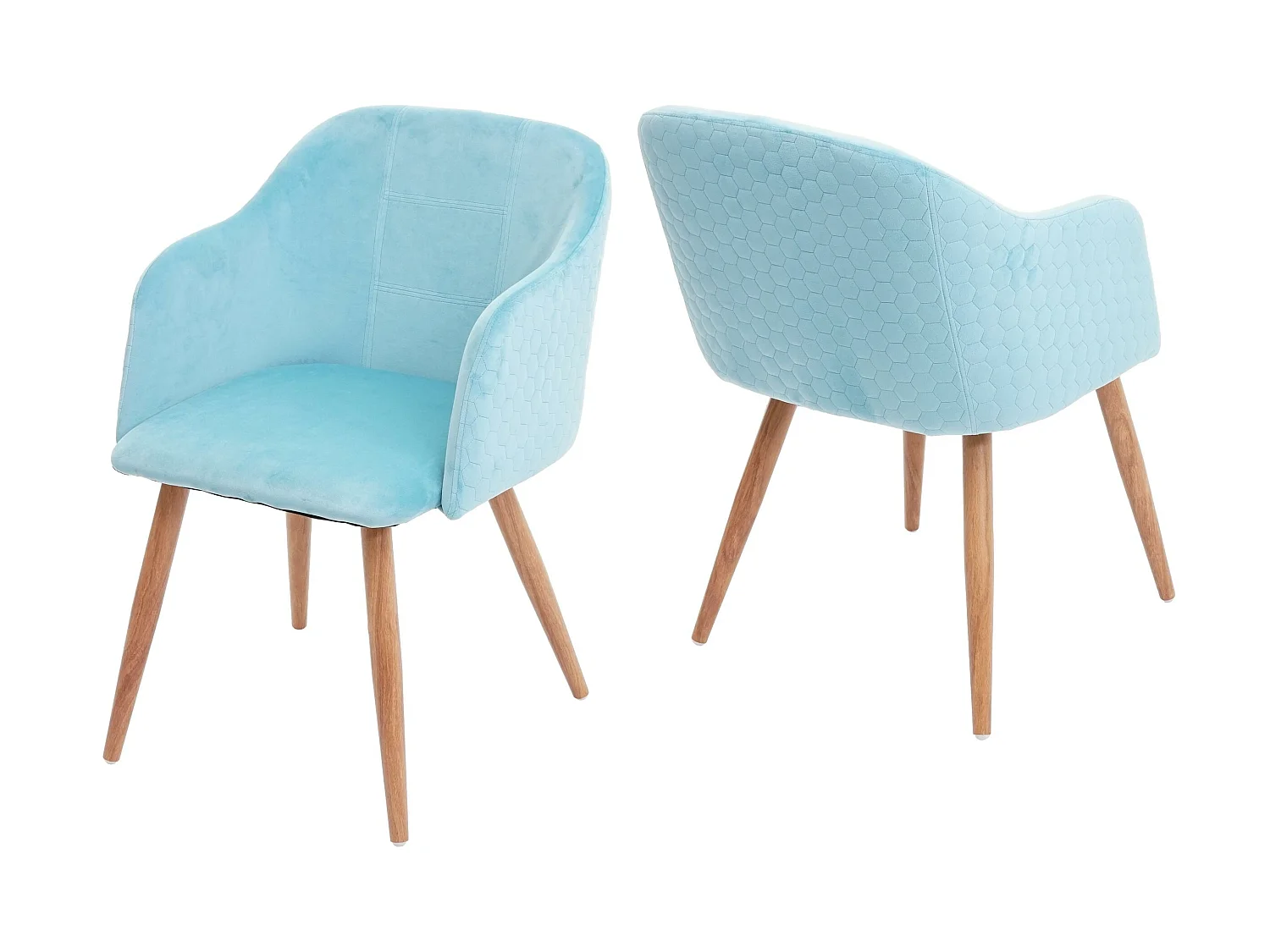 Chaise de salle à manger MCW-D71 (lot de 2),  velours turquoise