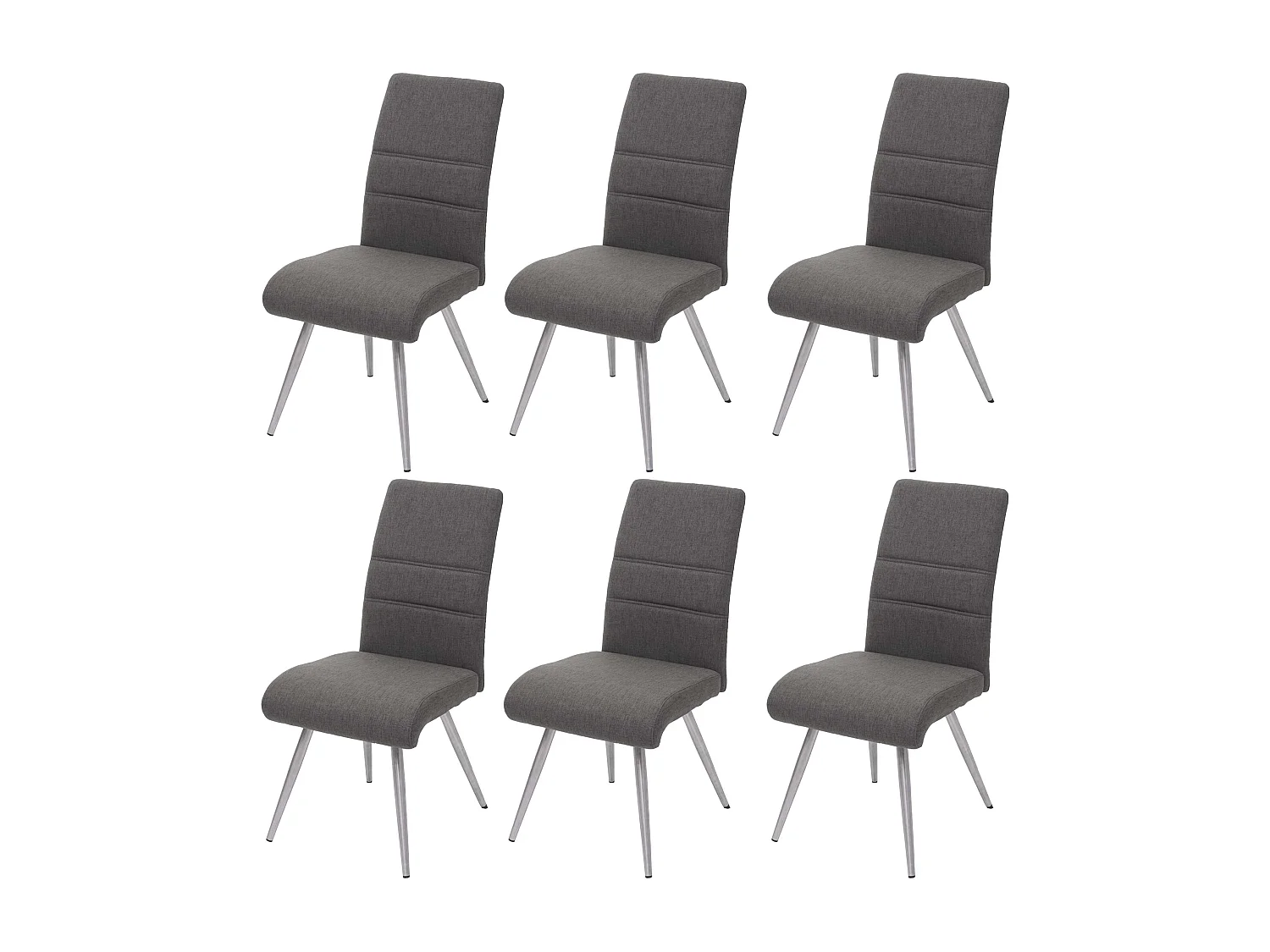 Chaise de salle à manger MCW-G55 (lot de 6),  gris