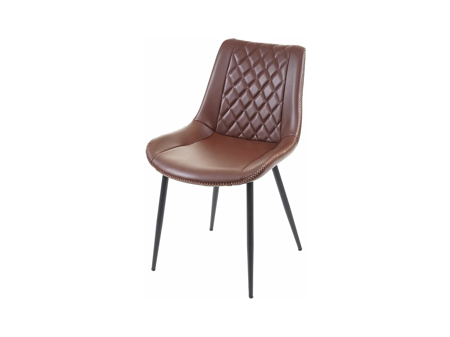 Chaise de salle à manger MCW-E56 (lot de 2),  similicuir, marron