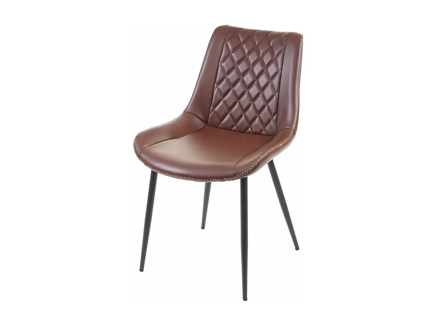 Chaise de salle à manger MCW-E56 (lot de 2),  similicuir, marron
