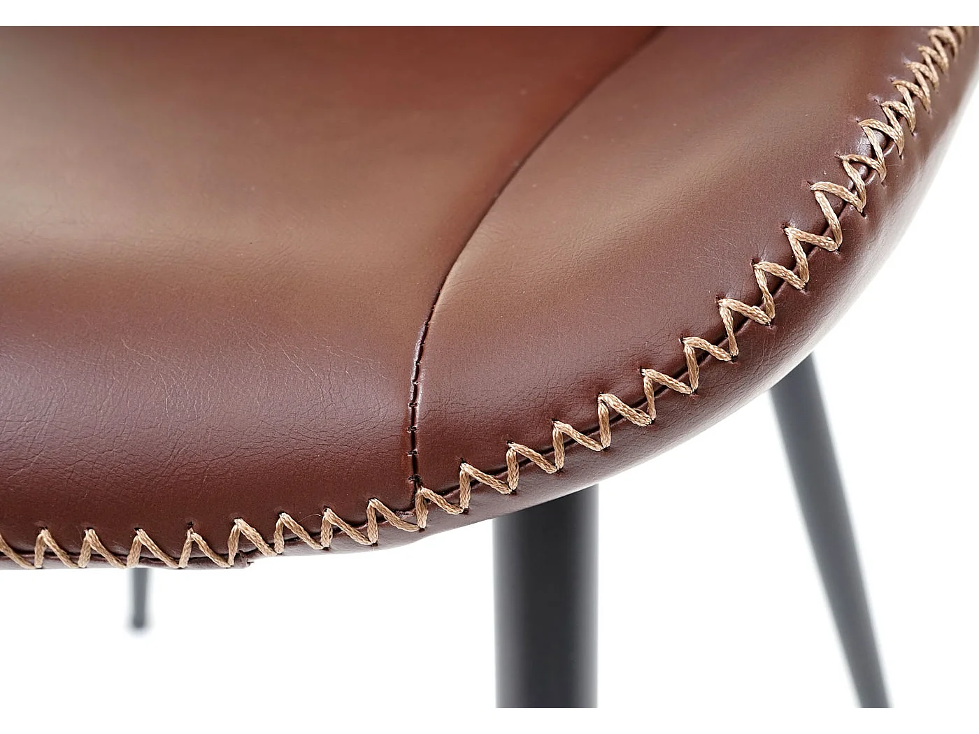 Chaise de salle à manger MCW-E56 (lot de 2),  similicuir, marron