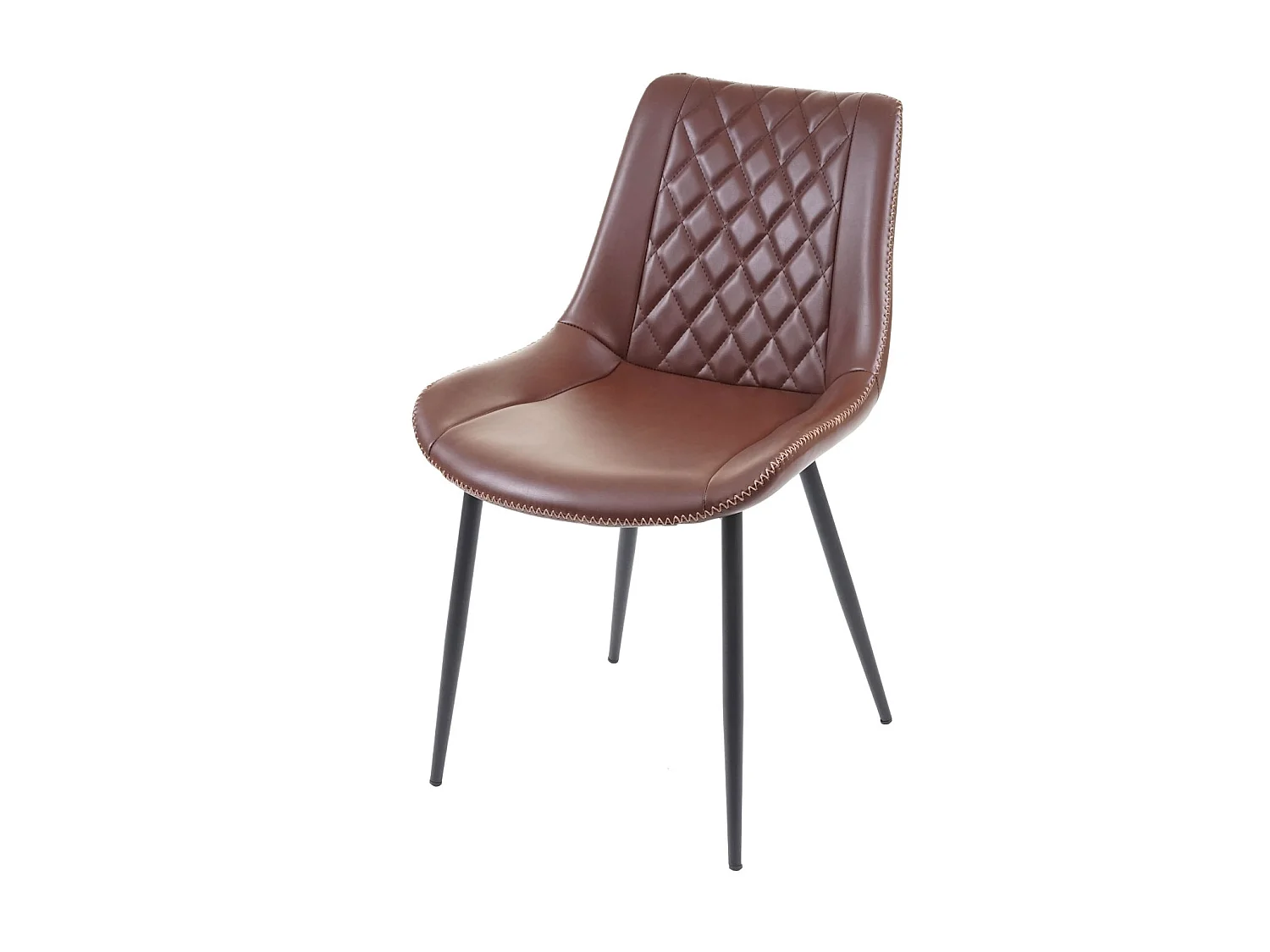 Chaise de salle à manger MCW-E56 (lot de 2),  similicuir, marron