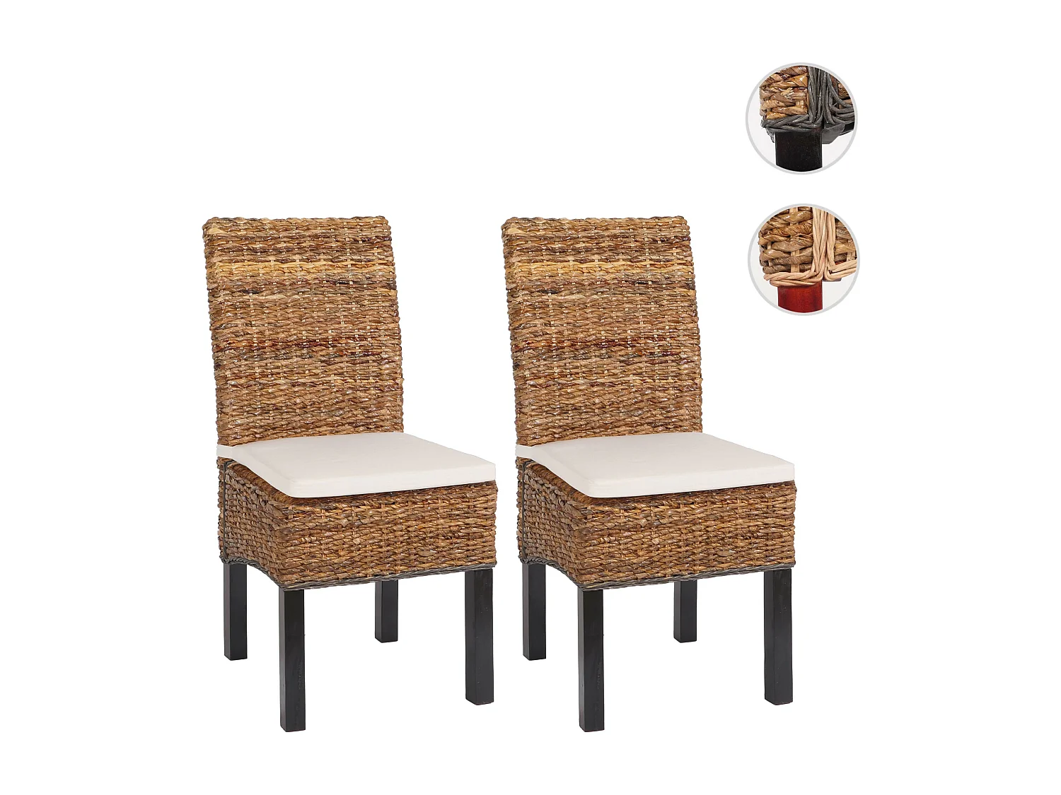 Eetkamerstoel  Loiret (set van 2),  donker, met kussen