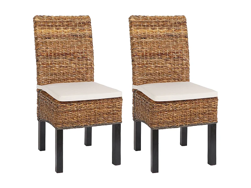 Chaise de salle à manger Loiret (lot de 2),  pieds foncés, avec coussins