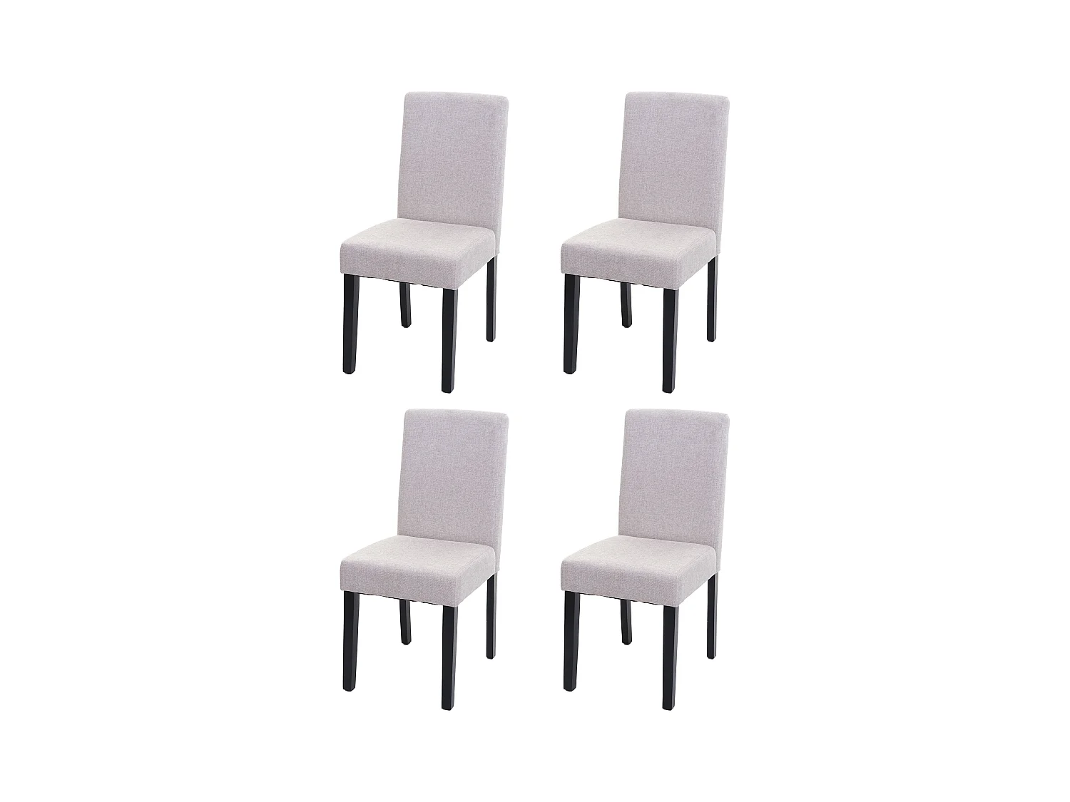 Chaise de salle à manger Littau Schrift (lot de 4),  textile, beige crème, pieds foncés