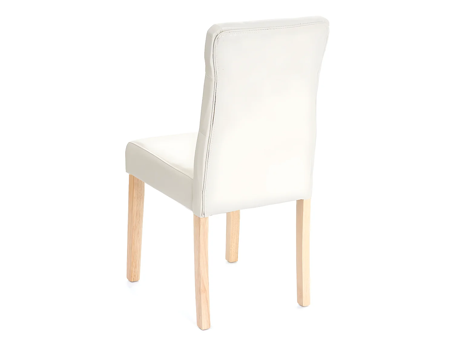 Eetkamerstoel MCW-E58 (set van 4),  kunstleer crème, lichtgekleurde poten