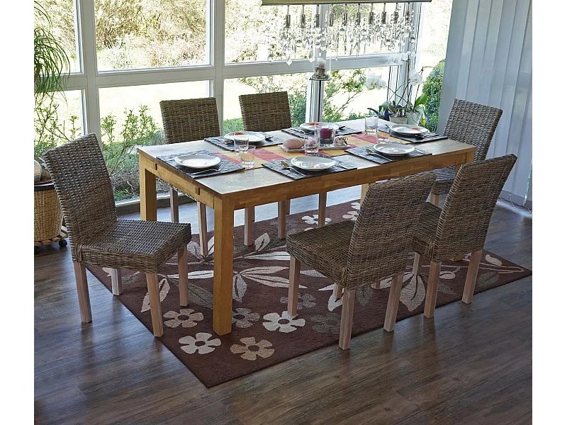 Set 6x sedie rattan Littau Kubu soggiorno cucina sala da pranzo 56x43x89cm