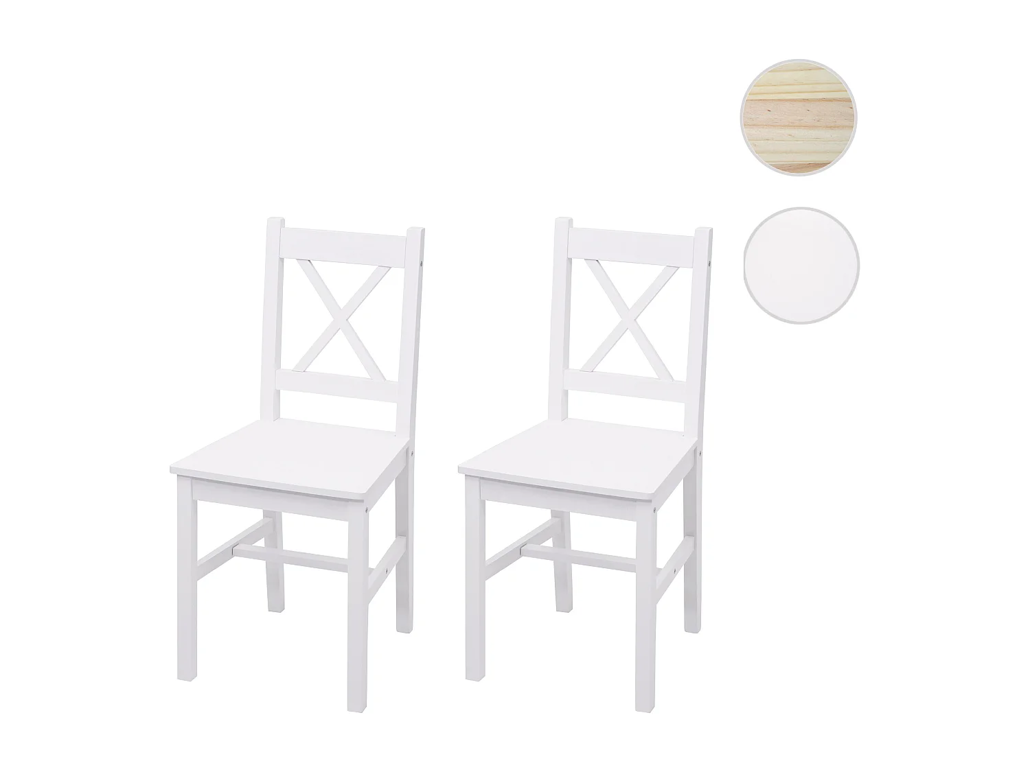 Silla de comedor MCW-F77 (set de 2),  blanco
