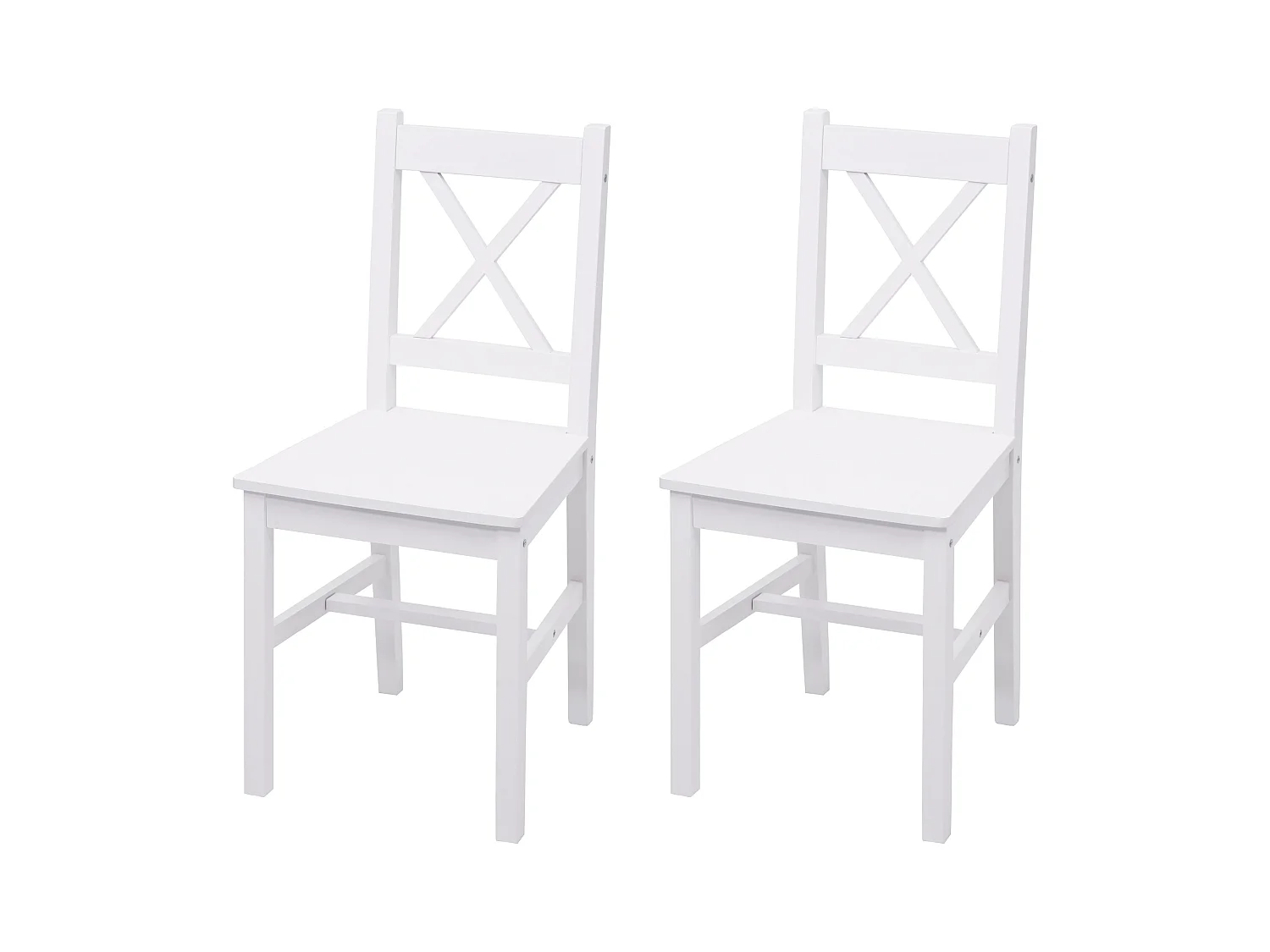 Chaise de salle à manger MCW-F77 (lot de 2),  blanc