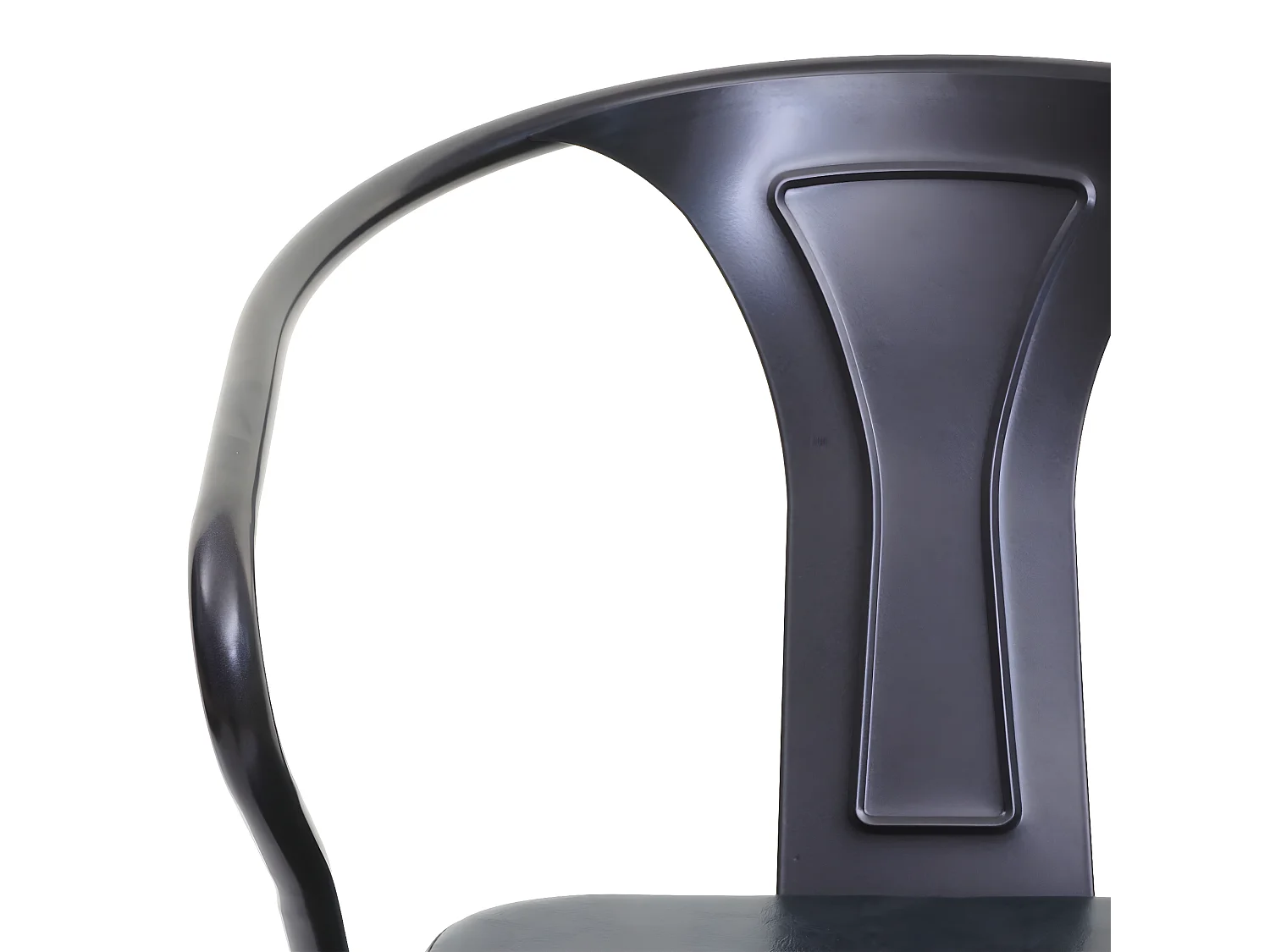 Set 4x sedie design industriale MCW-H10d acciaio verniciato ecopelle grigio