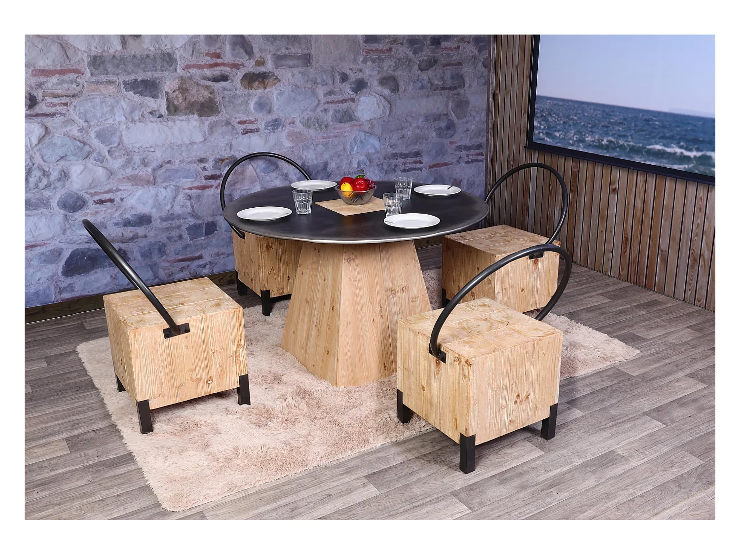 Conjunto de 4 cadeiras de jantar MCW-L76