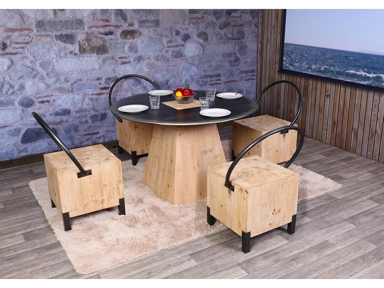 Lot de 4 chaises de salle à manger MCW-L76