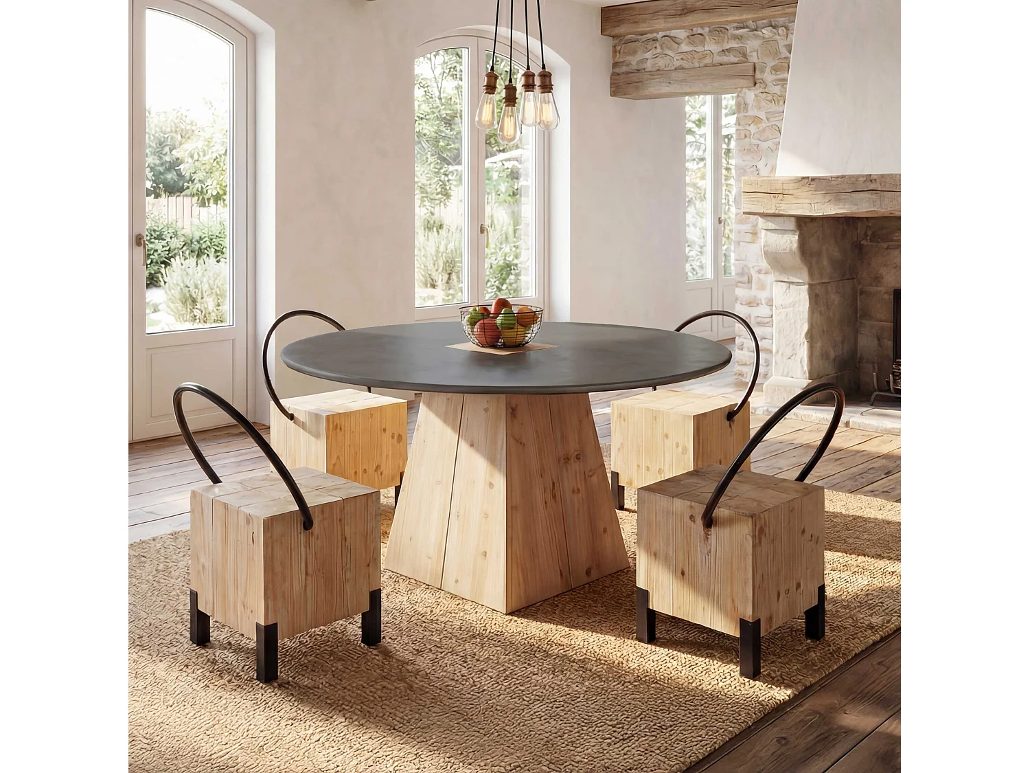 Lot de 4 chaises de salle à manger MCW-L76