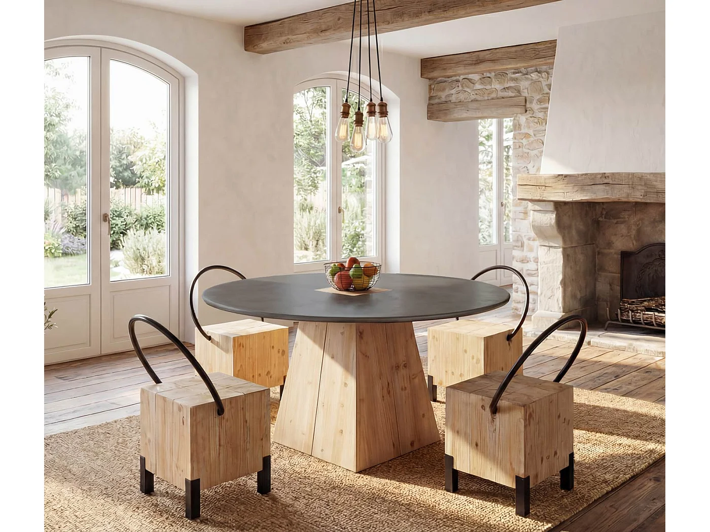 Lot de 4 chaises de salle à manger MCW-L76