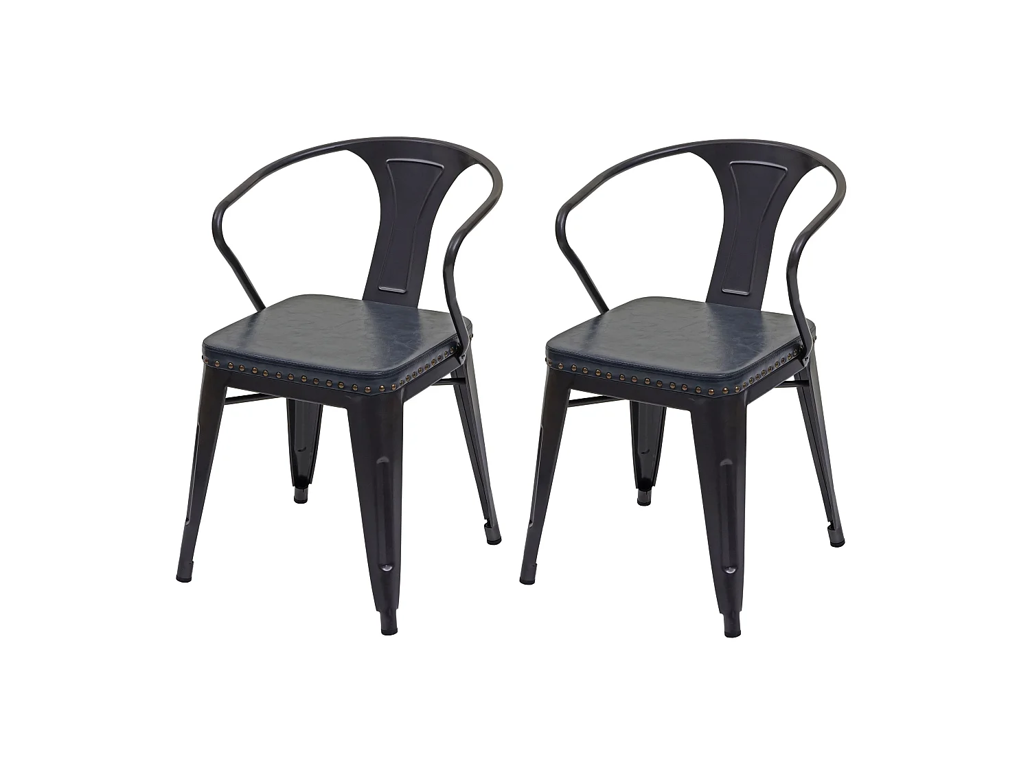 Krzesło do jadalni MCW-H10d (zestaw 2 sztuk),  czarno-szary