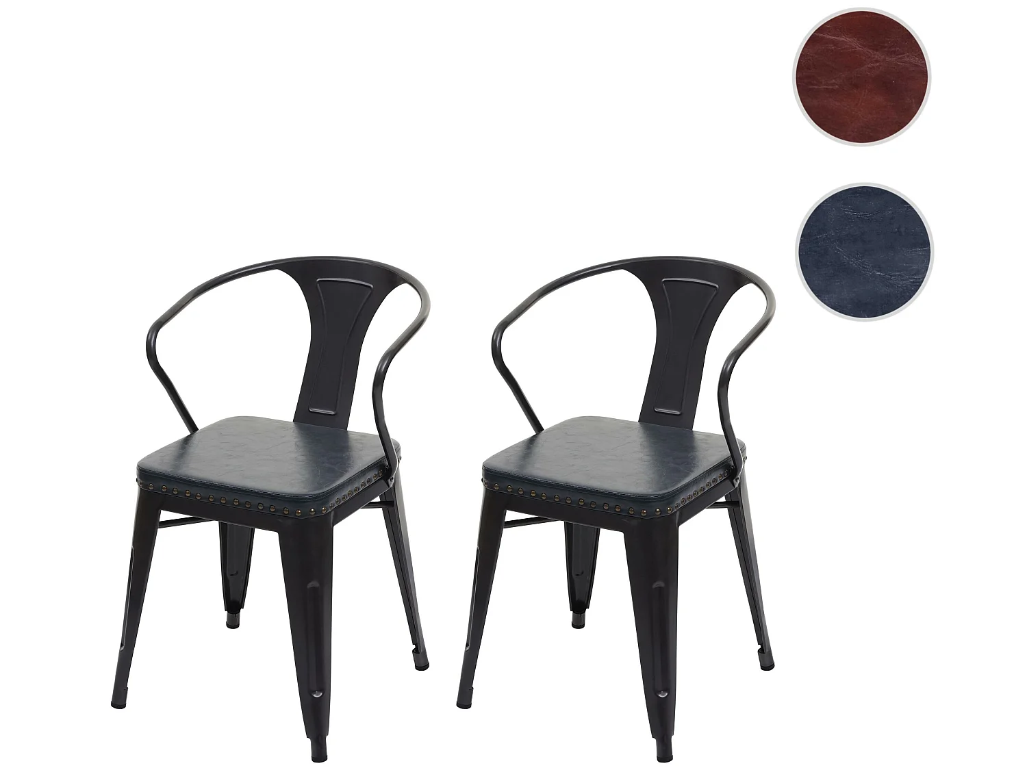 Krzesło do jadalni MCW-H10d (zestaw 2 sztuk),  czarno-szary