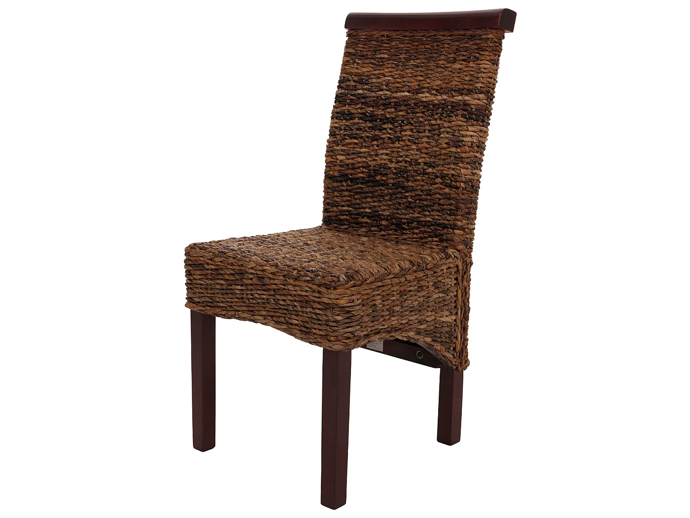 Chaise de salle à manger Manfredonia (lot de 6), Lot de 6 chaises M45, banane tressée, 47x54x93cn, pieds marrons