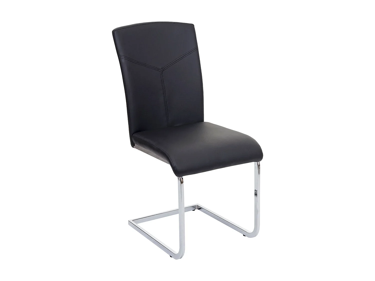 Eetkamerstoel MCW-F36 (set van 6),  kunstleer, zwart