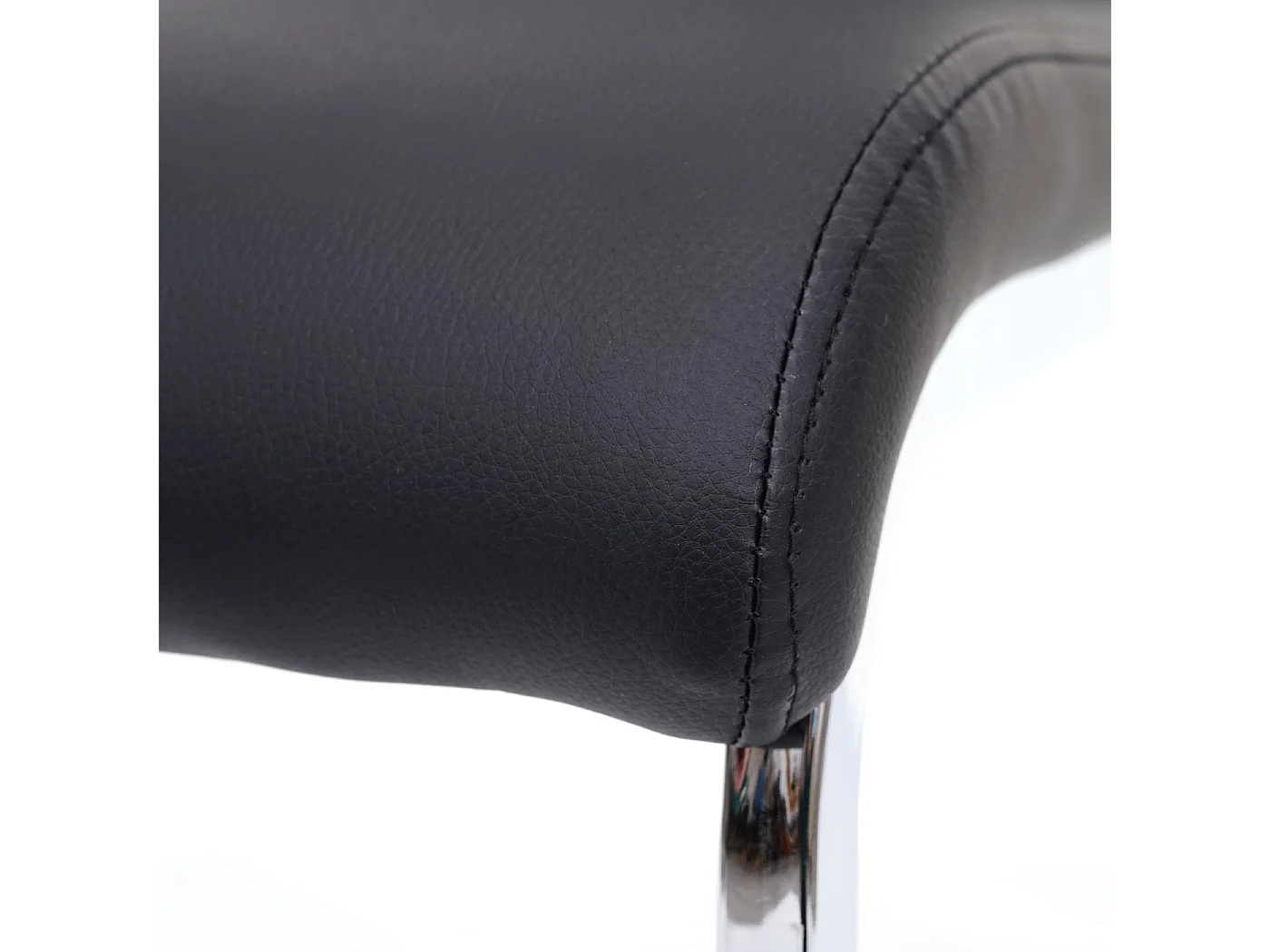 Eetkamerstoel MCW-F36 (set van 6),  kunstleer, zwart