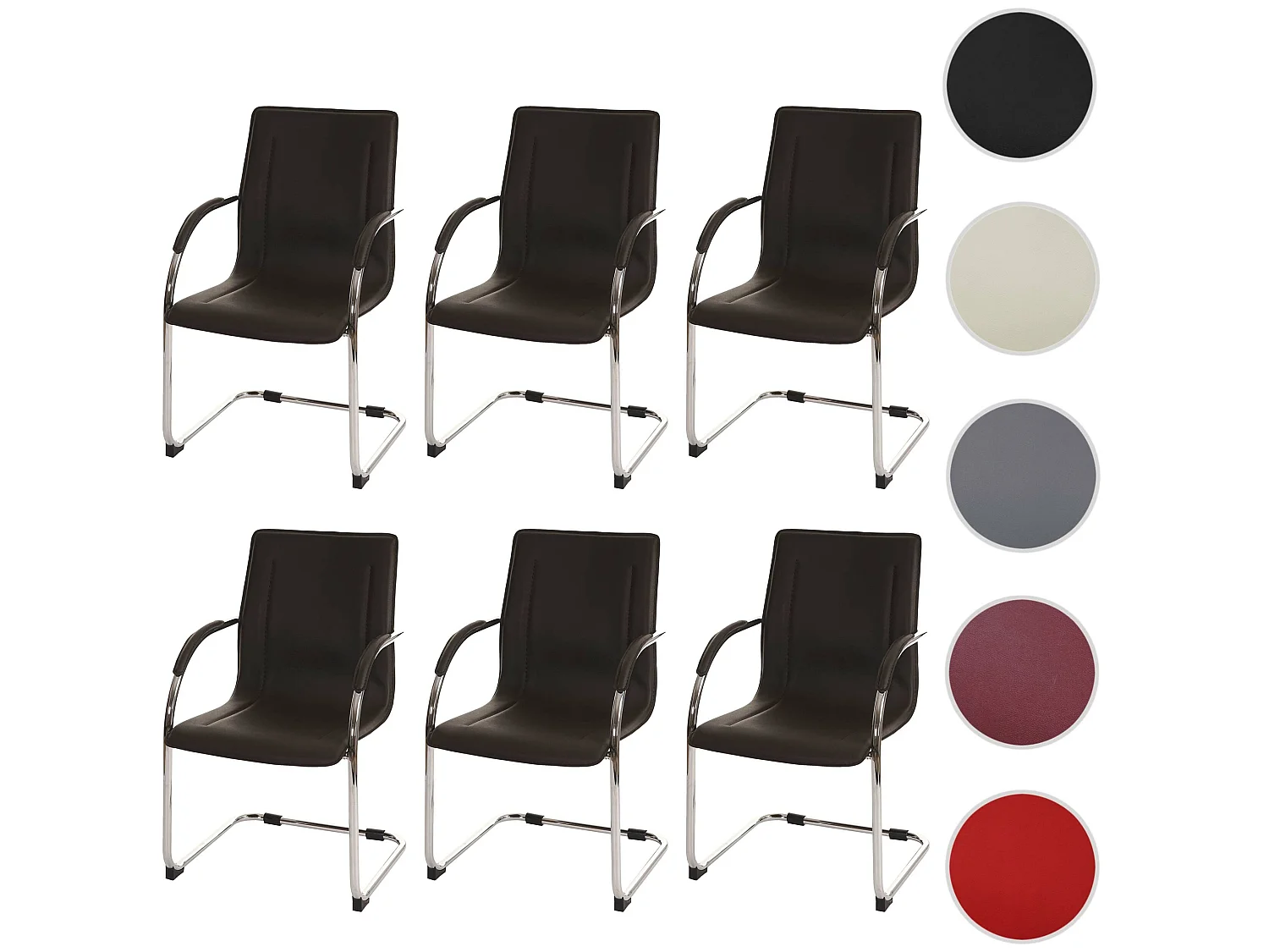 Chaise de salle à manger Perm (lot de 6),  brun