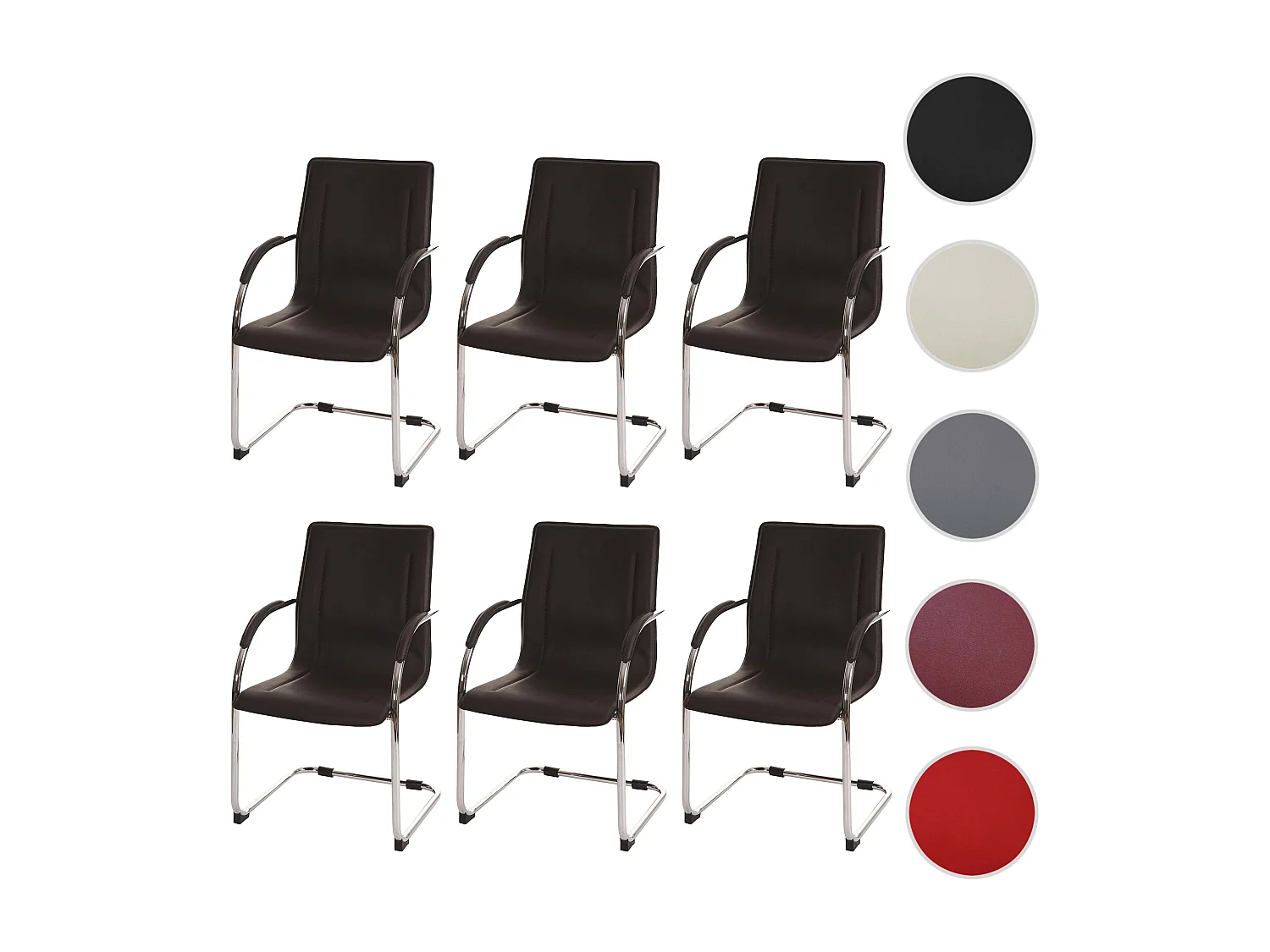 Eetkamerstoel Perm (set van 6),  bruin