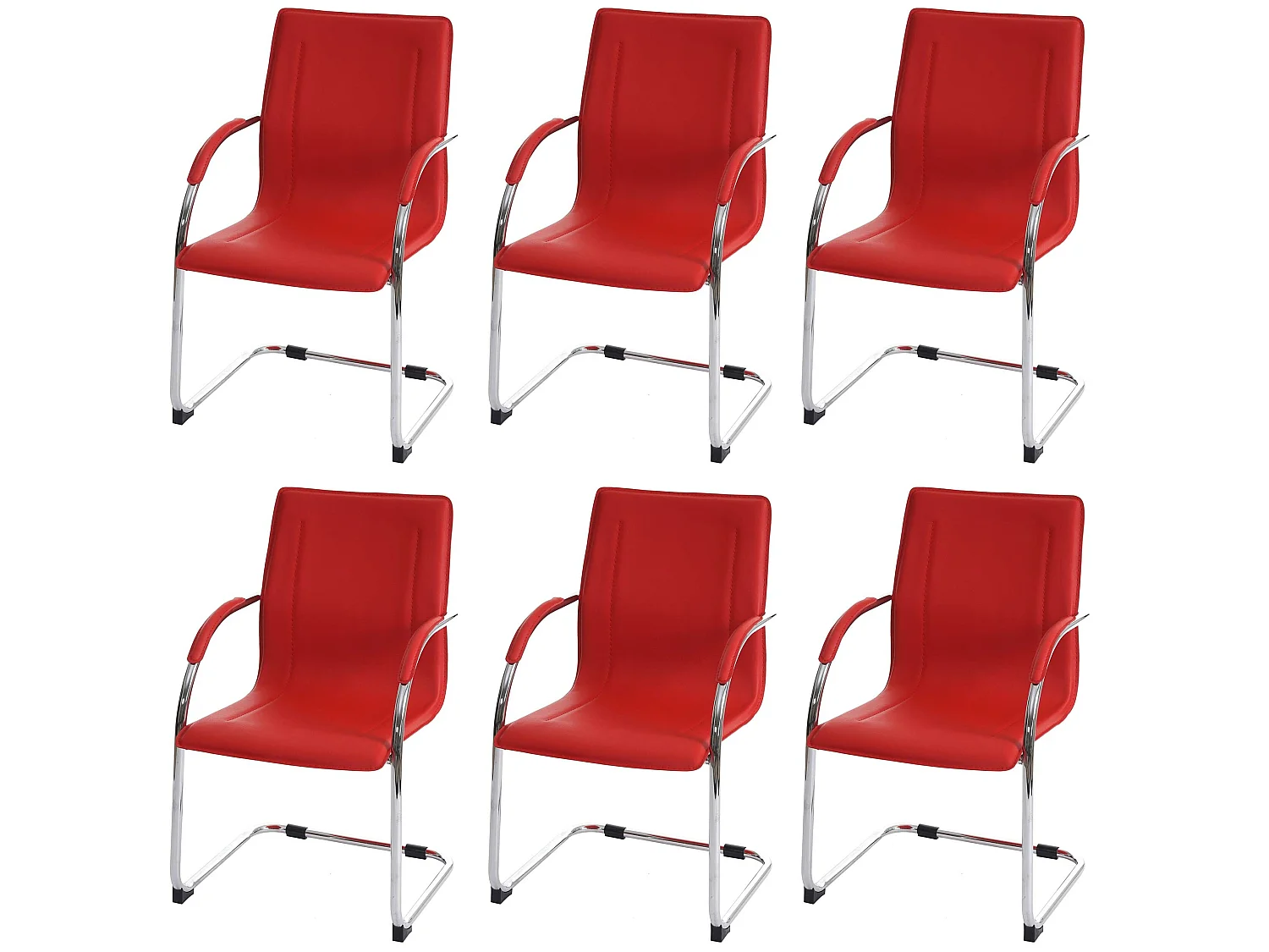 Esszimmerstuhl Perm (6er-Set), Rot