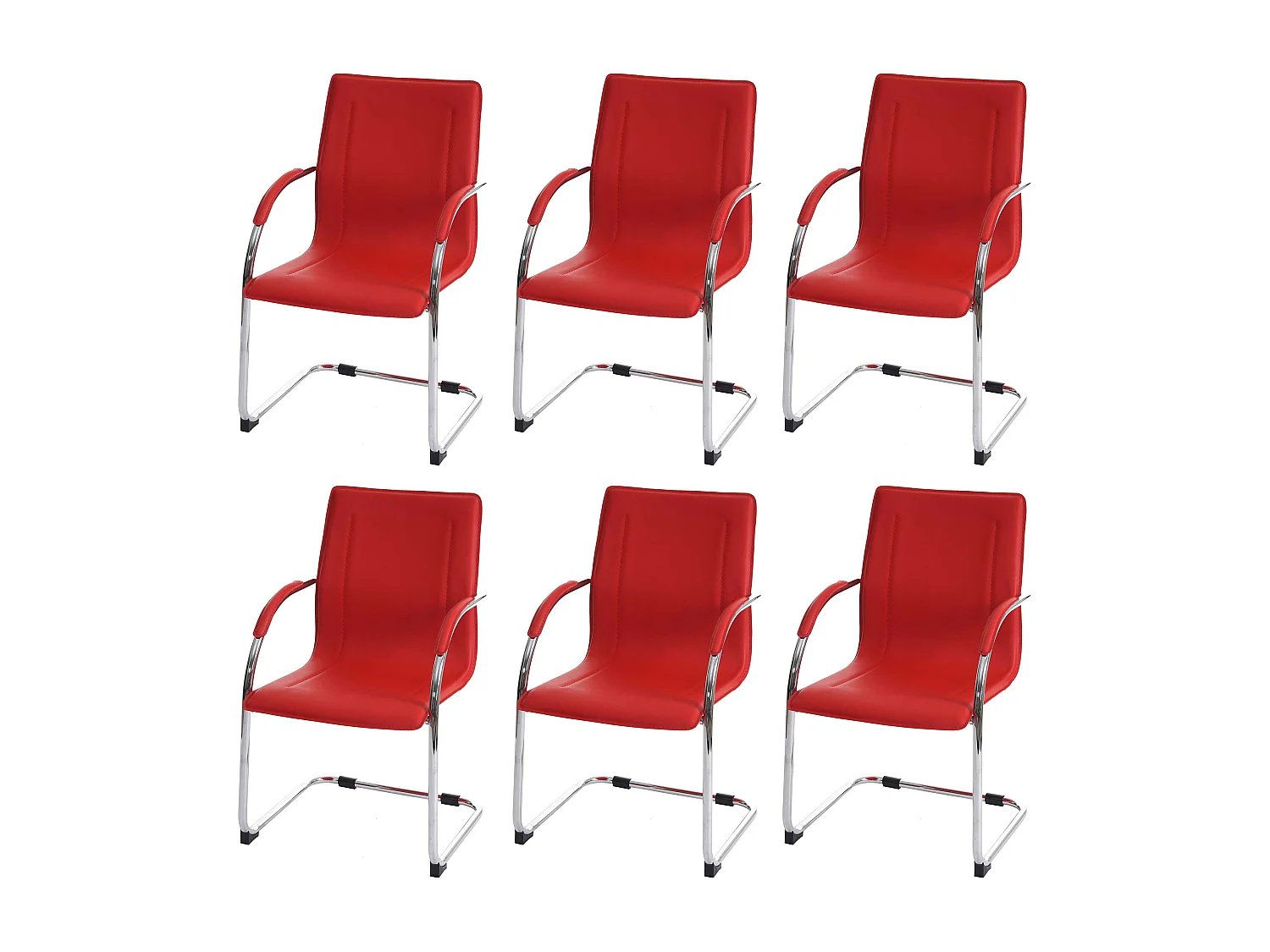 Chaise de salle à manger Perm (lot de 6),  rouge