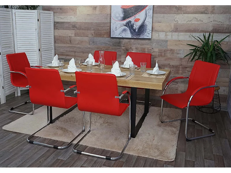 Eetkamerstoel Perm (set van 6),  rood