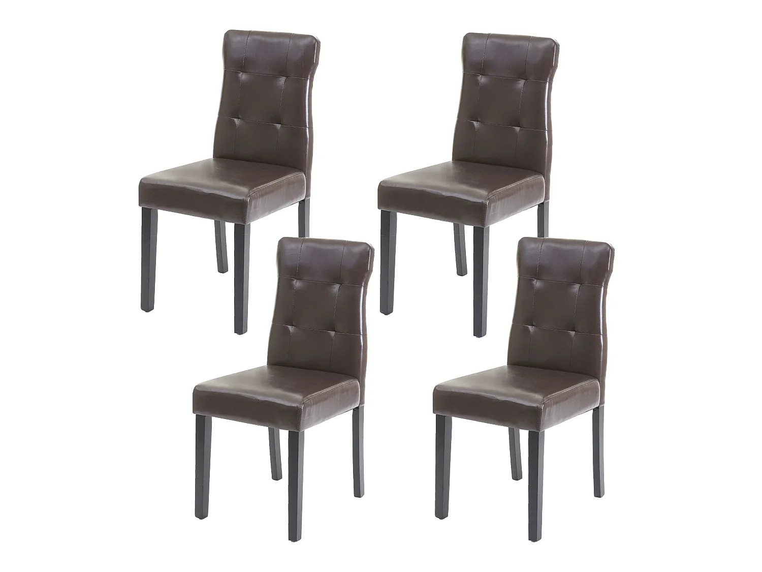 Chaise de salle à manger MCW-E58 (lot de 4),  similicuir marron, pieds foncés