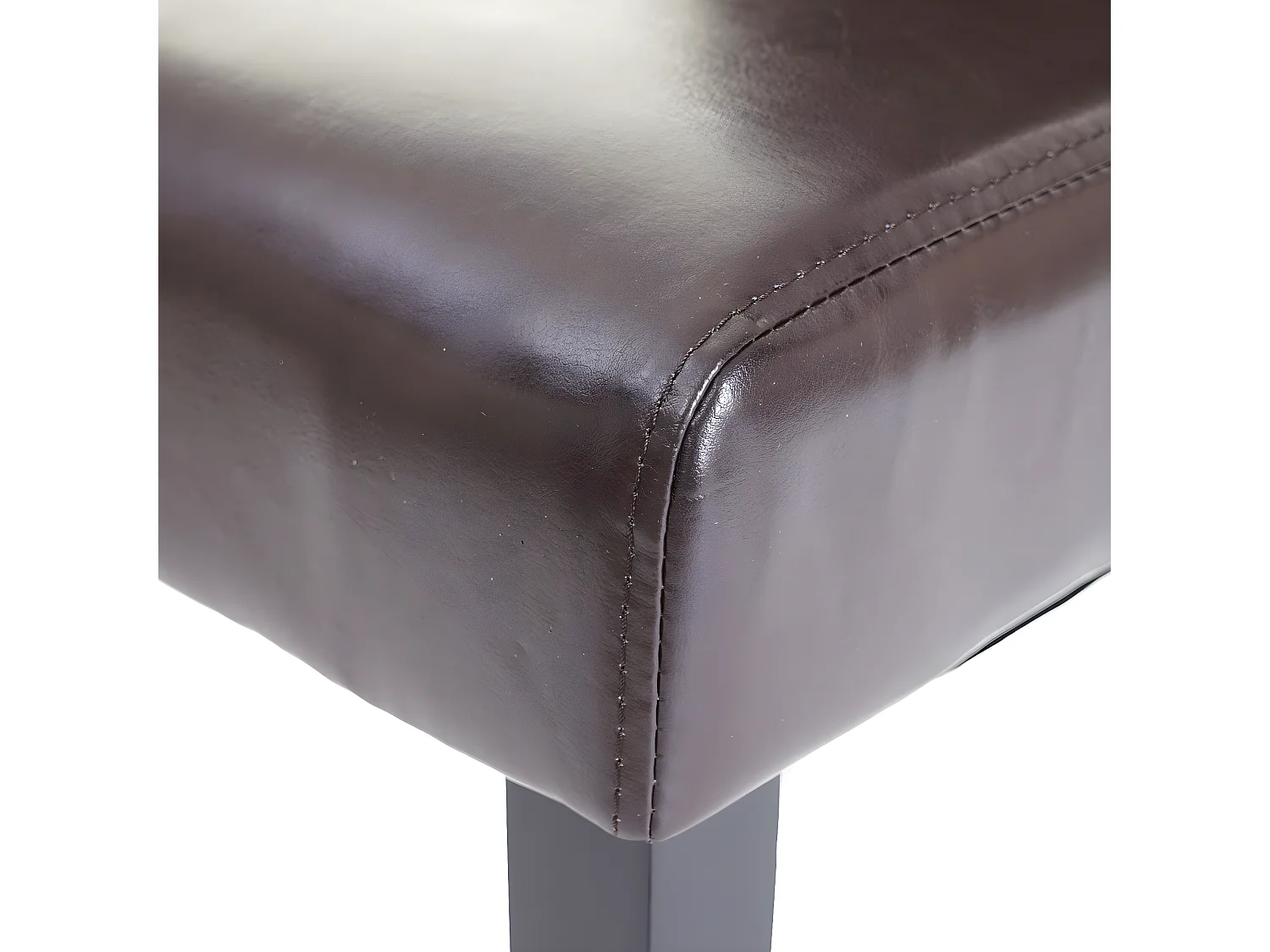 Chaise de salle à manger MCW-E58 (lot de 4),  similicuir marron, pieds foncés