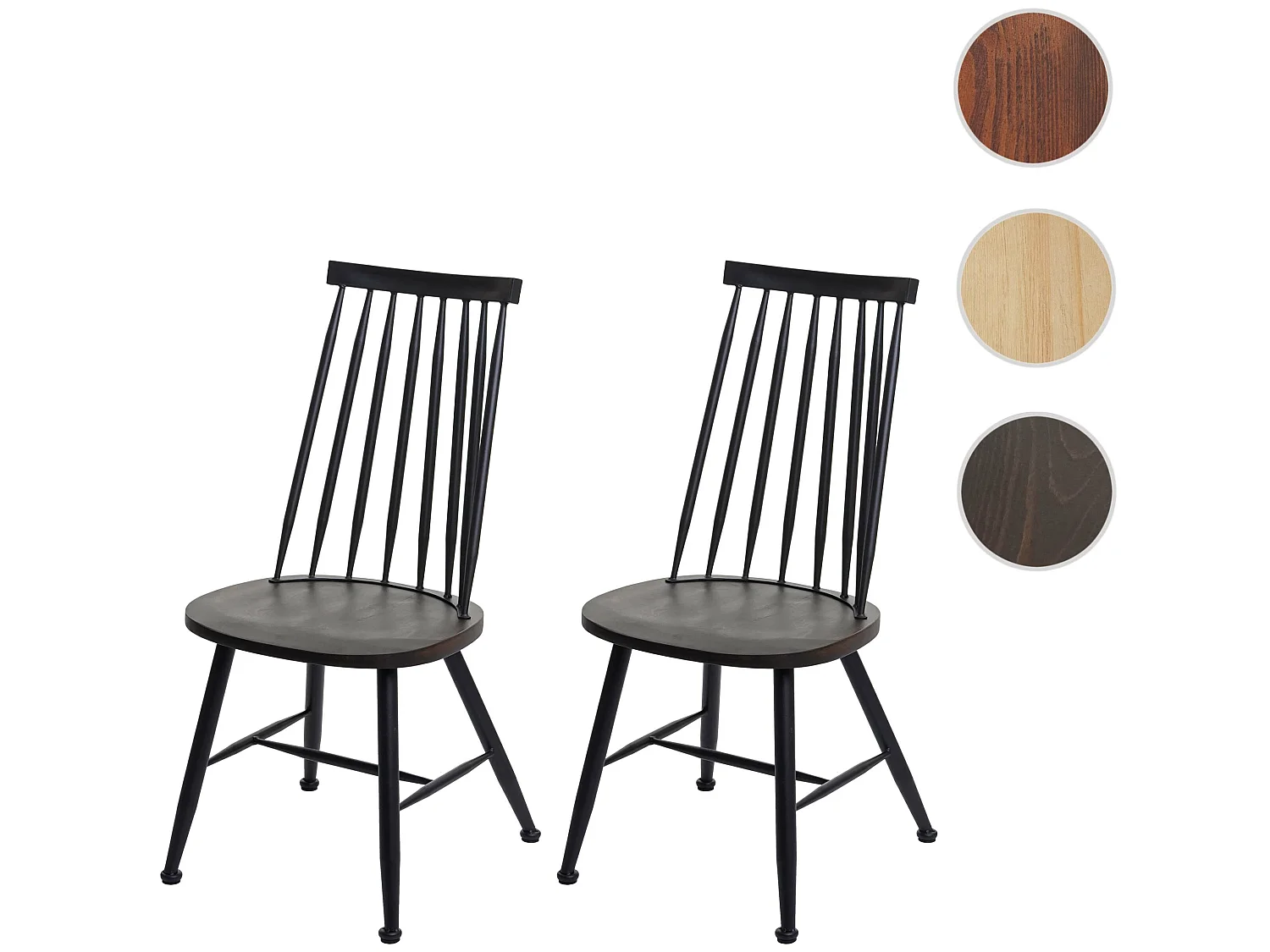 Chaise de salle à manger MCW-G69 (lot de 2),  anthracite