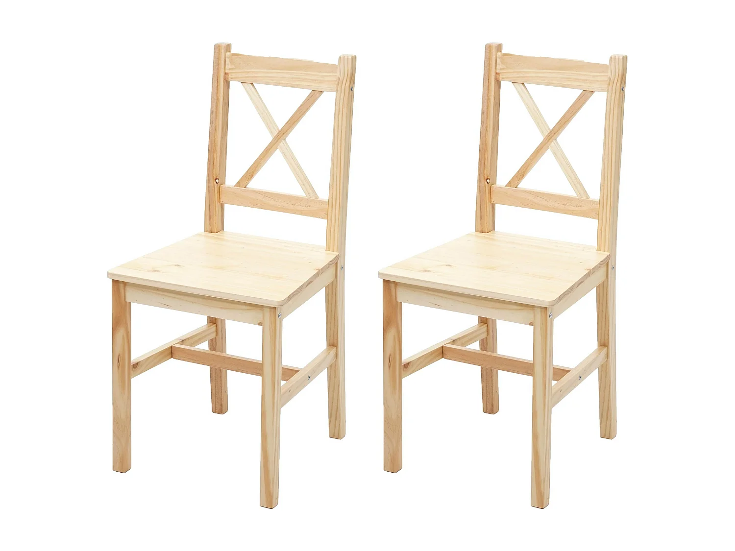 Eetkamerstoel MCW-F77 (set van 2),  geglazuurd grenen