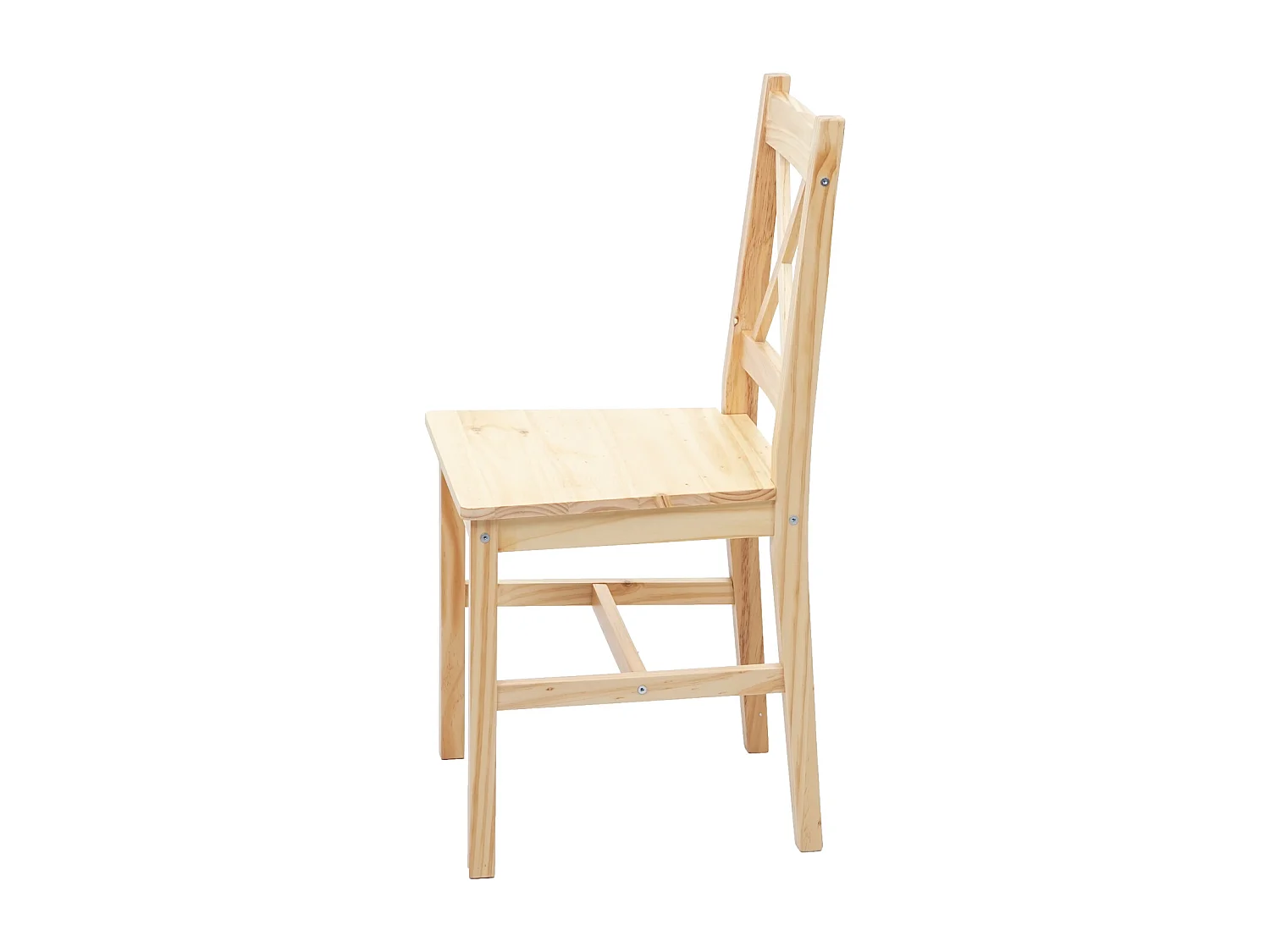 Chaise de salle à manger MCW-F77 (lot de 2),  bois de pin finition lasure