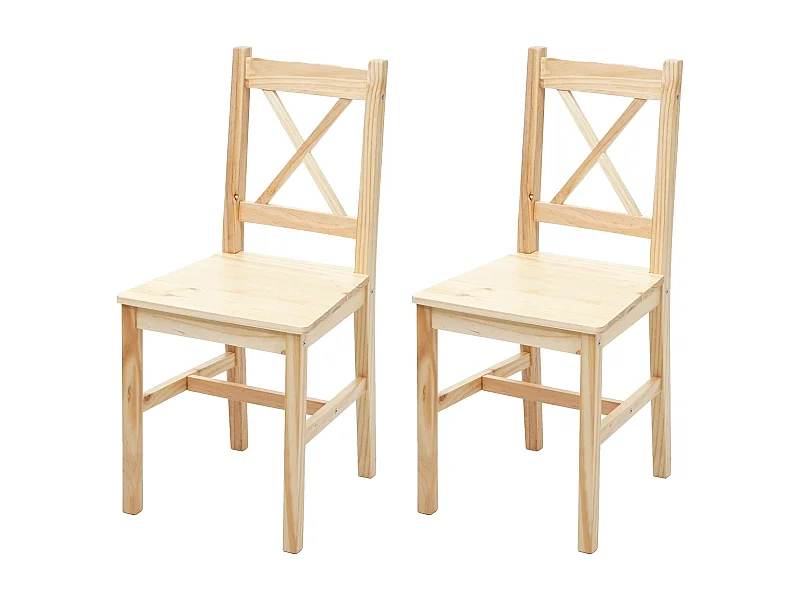 Esszimmerstuhl MCW-F77 (2er-Set), Kiefer lasiert