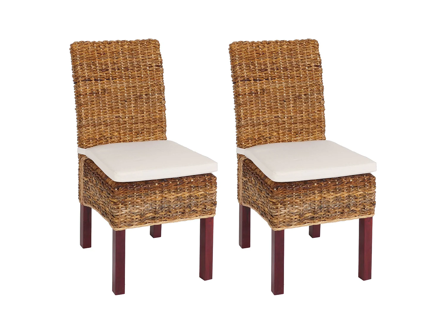 Chaise de salle à manger Loiret (lot de 2),  pieds marrons, avec coussins